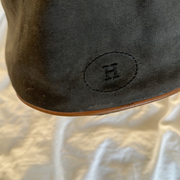 HERMES DRAWSTRING GRAY CANVAS BACKPACK - Picture 10 of 13